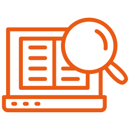 Ícone PC e lupa